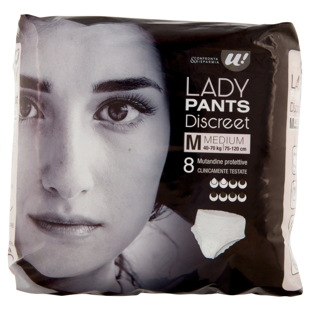 Lady Pants Discreet Medium U! Confronta e Risparmia - 8 Pezzi